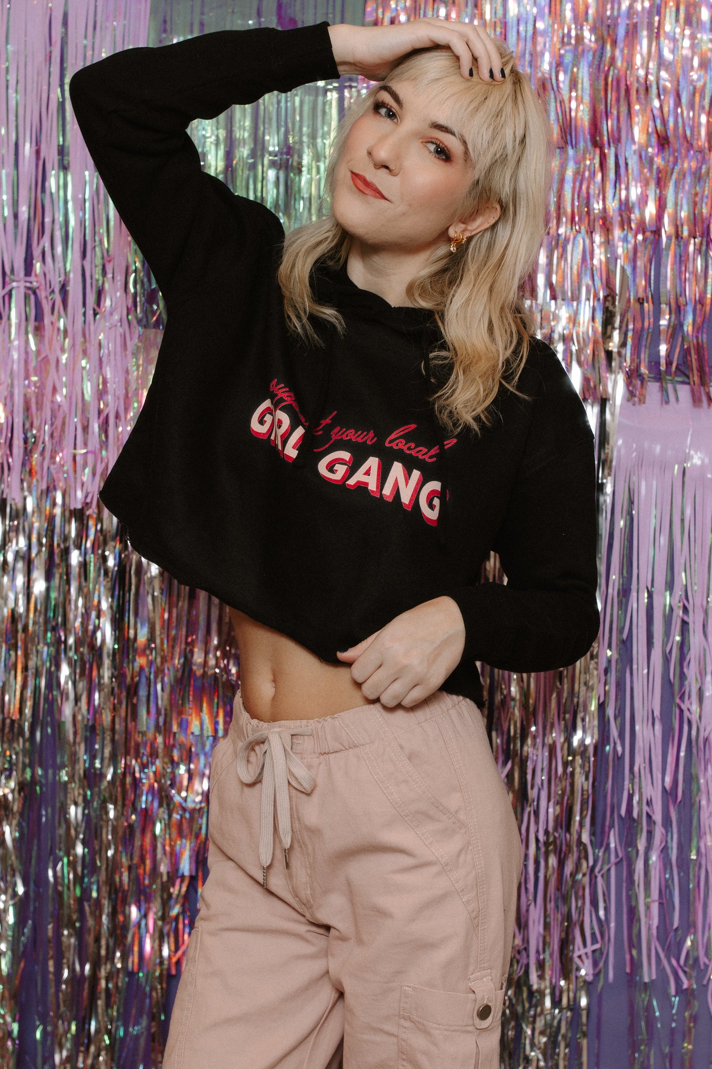 Girl Gang Cropped Hoodie